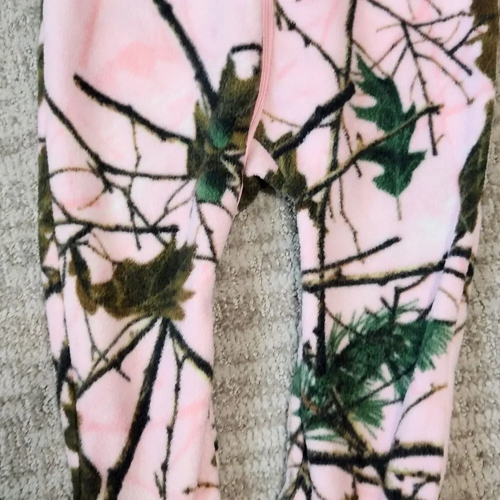Trail Crest toddler girls fleece footed pajamas pink camo size L 18-24 months